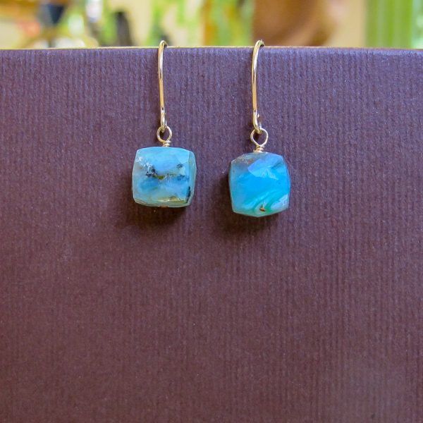 Peruvian Opal Cube Earrings - Image 3