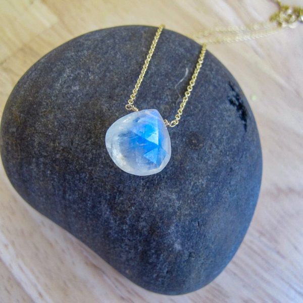 Large Moonstone Teardrop Necklace - Image 2