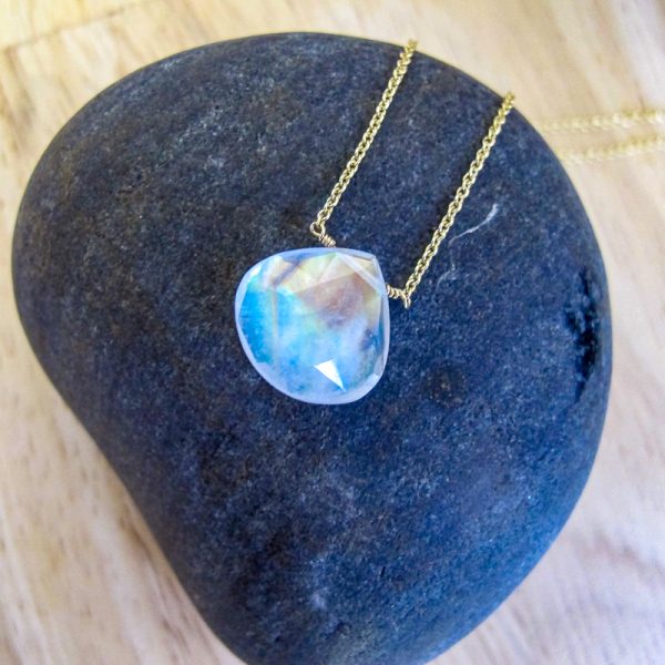 Large Moonstone Teardrop Necklace