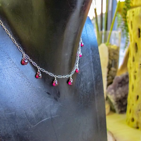 Rhodolite Garnet Teardrop Necklace