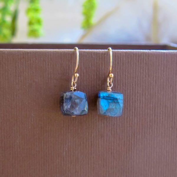 Larbradorite Cube Earrings