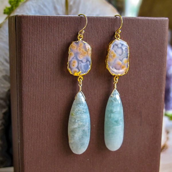 Jasper & Aquamarine Earrings - Image 4