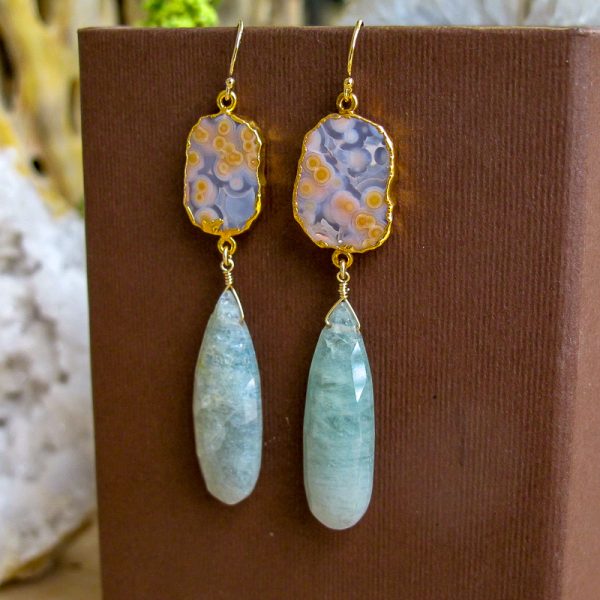 Jasper & Aquamarine Earrings - Image 3