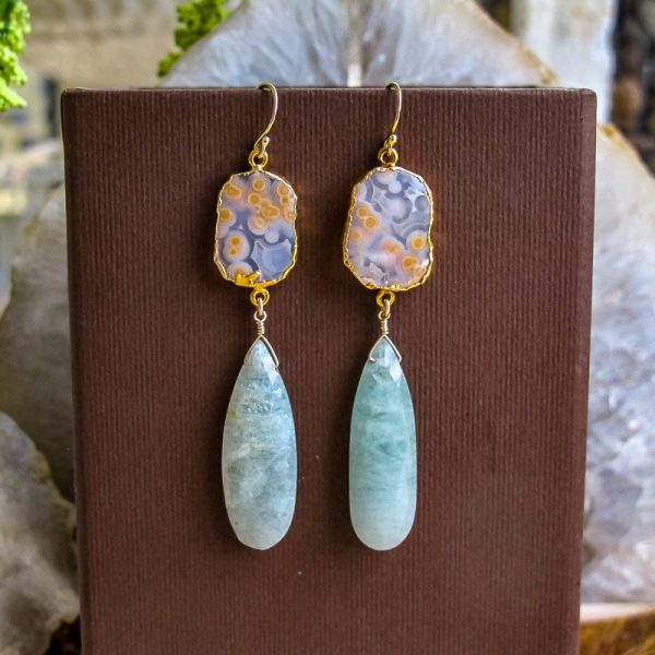 Jasper & Aquamarine Earrings