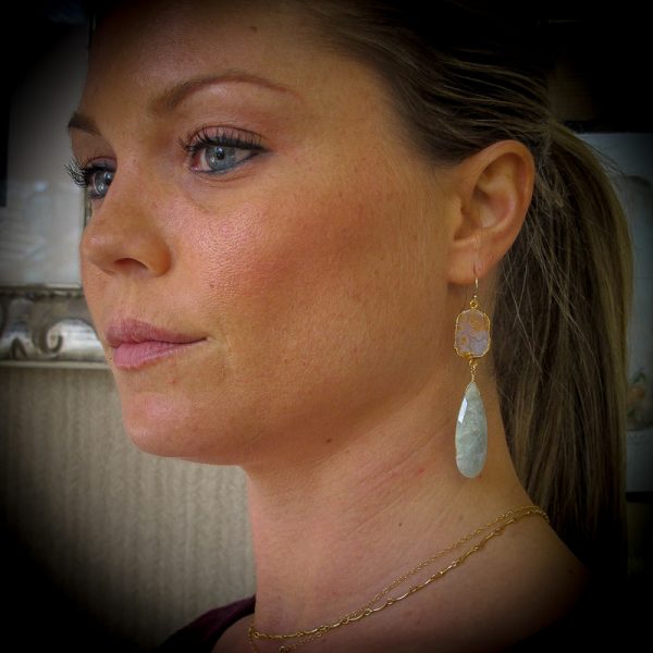 Jasper & Aquamarine Earrings - Image 2