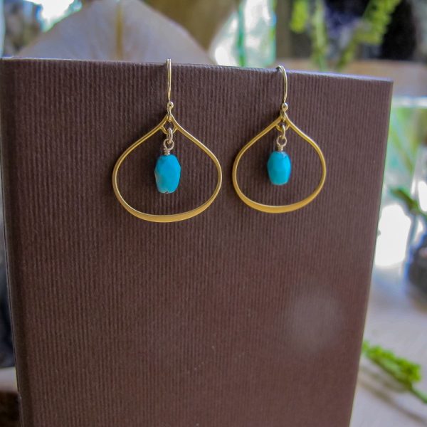 Petite Teardrop Turquoise Earrings - Image 2