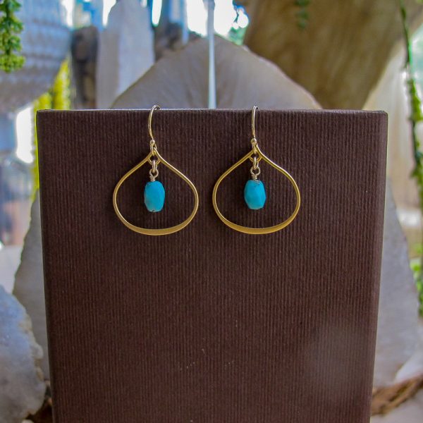 Petite Teardrop Turquoise Earrings - Image 3