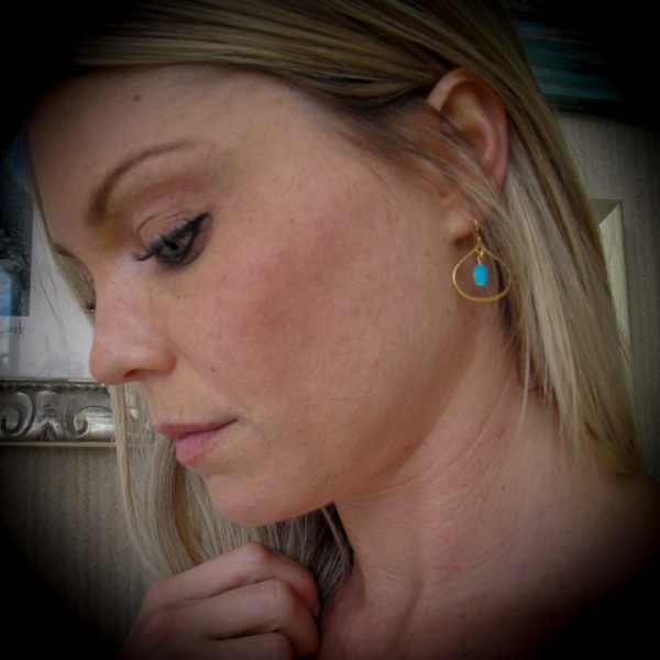 Petite Teardrop Turquoise Earrings - Image 4