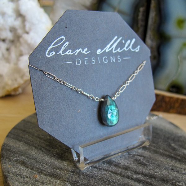 Medium Labradorite Teardrop Necklace