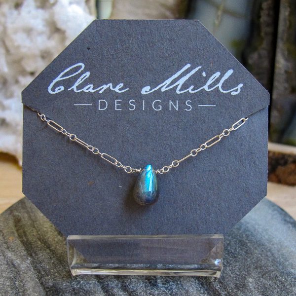 Smooth Labradorite Teardrop Necklace