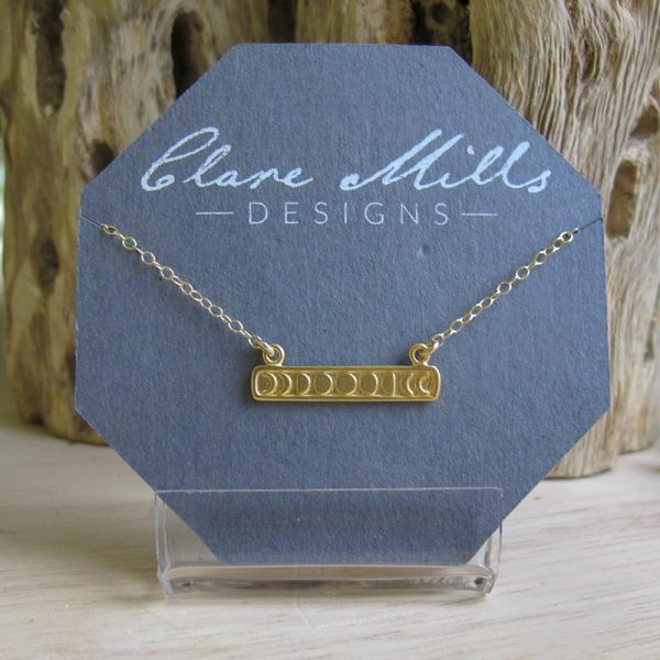 Gold Vermeil Moon Phases Bar Necklace