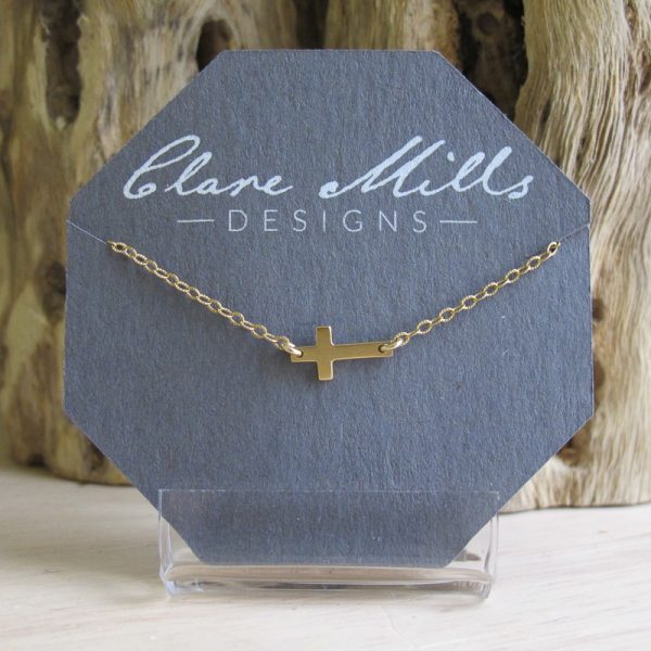 Baby Sideways Cross Necklace - Image 3