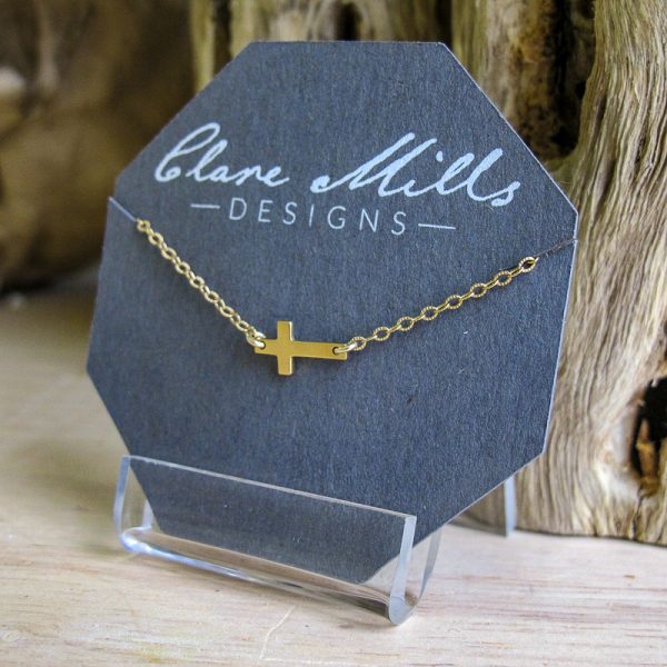 Baby Sideways Cross Necklace - Image 2