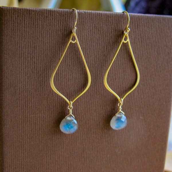 Labradorite Teardrop Earrings - Image 2