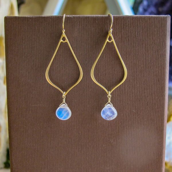 Medium Teardrop AAA Moonstone Earrings