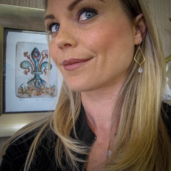 Medium Teardrop AAA Moonstone Earrings - Image 2