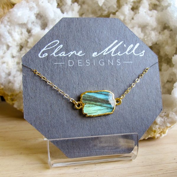 Luna Labradorite Slice Necklace