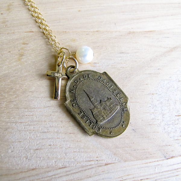 Notre Dame de Dadizele French Medal Necklace - Image 2
