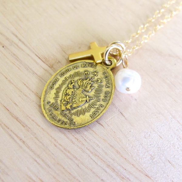 Sacred Heart of Mary 300 Days of Indulgence Necklace