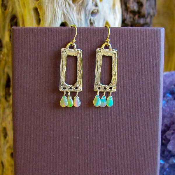 Ethiopian Opal Teardrop Earrings