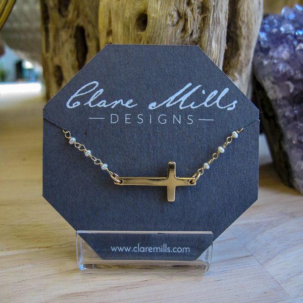 Sideways Cross Necklace