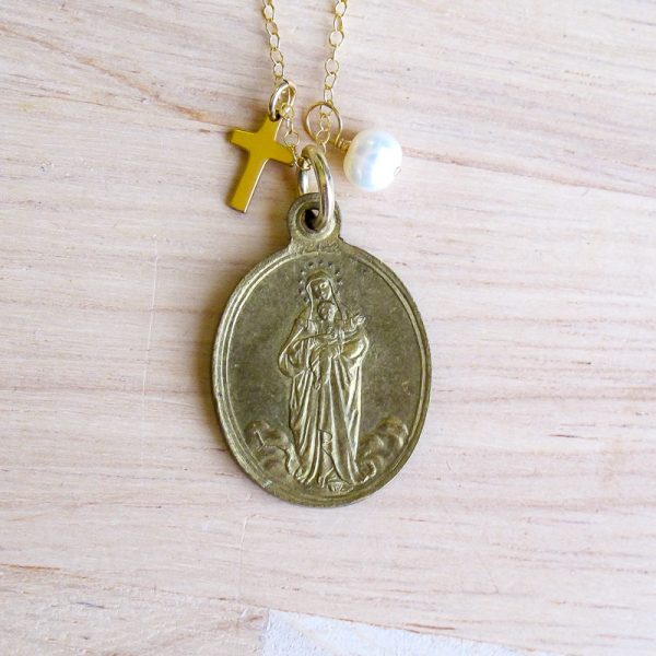 Our Lady of the Sacred Heart of Jesus Italian Necklace