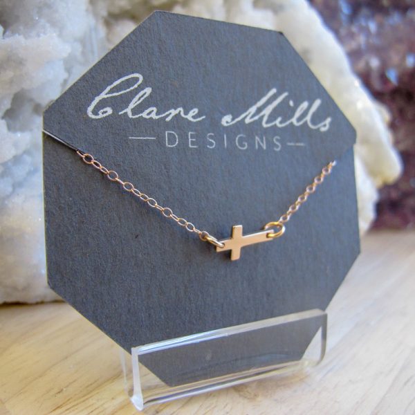Baby Sideways Cross Necklace - Image 5