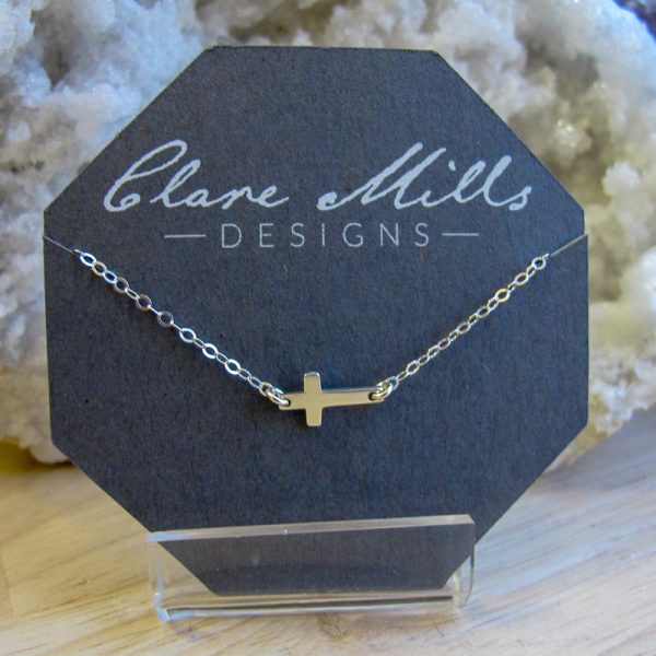 Baby Sideways Cross Necklace - Image 4