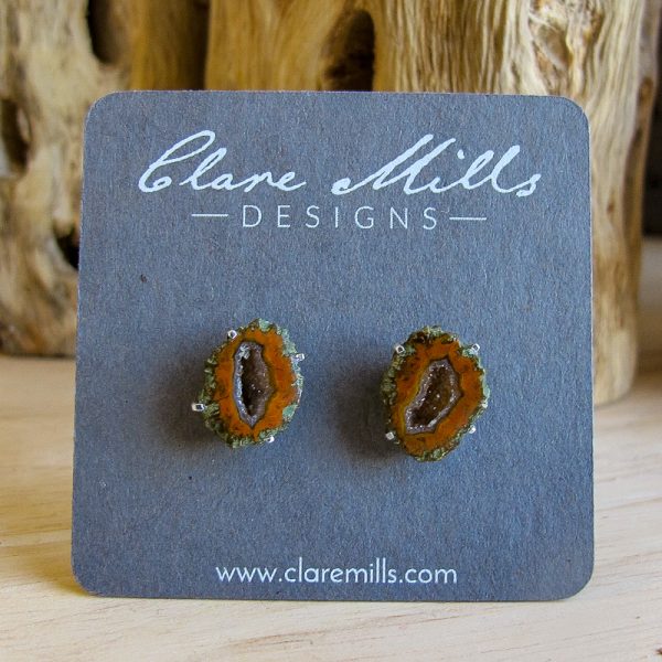 Reserved Listing for Amanda W. Geode Stud Earrings