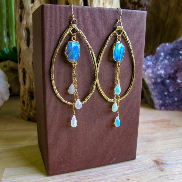 AAA Labradorite & Ethiopian Opal Earrings