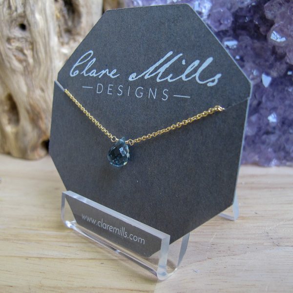 Faceted Iolite Teardrop Necklace - Image 2