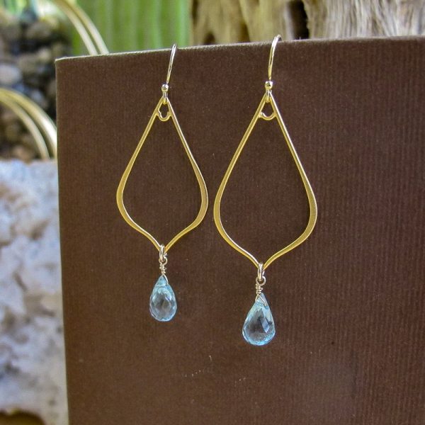 Medium Teardrop Aquamarine Earrings - Image 3