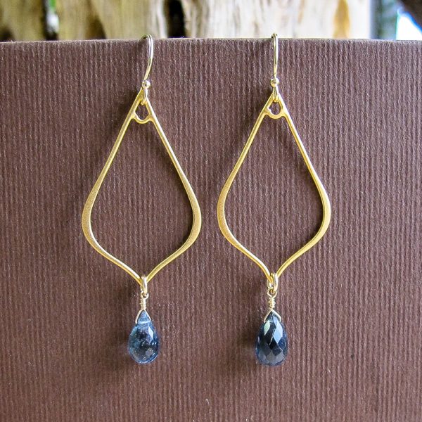 Medium Teardrop Iolite Earrings