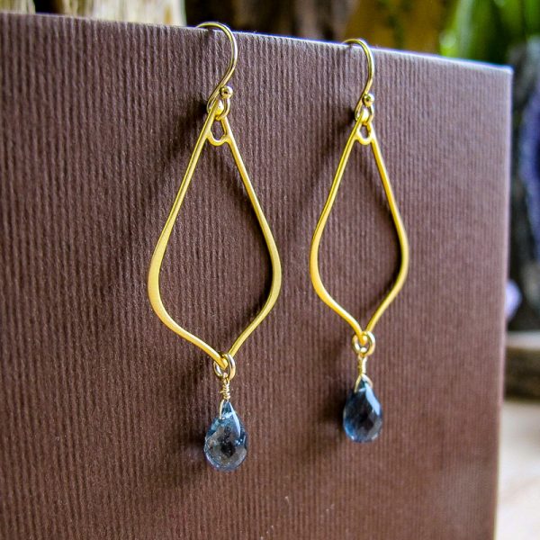Medium Teardrop Iolite Earrings - Image 2