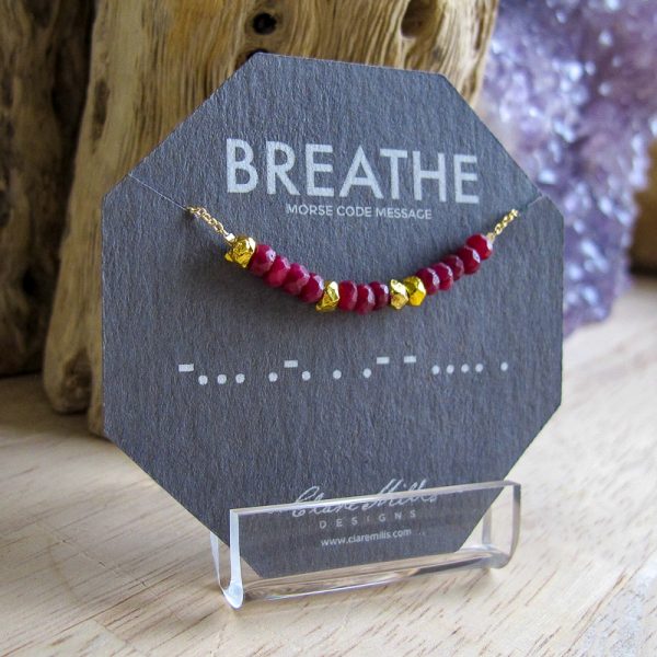 Ruby Breathe Morse Code Necklace - Image 2