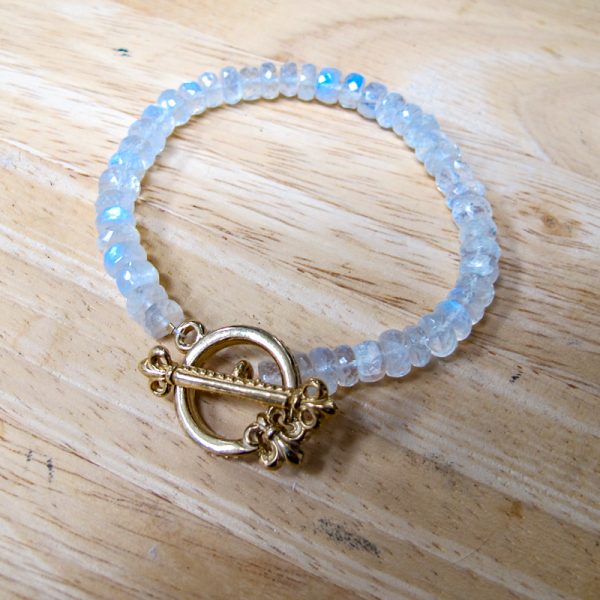 AAA Moonstone Fleur De Lis Bracelet