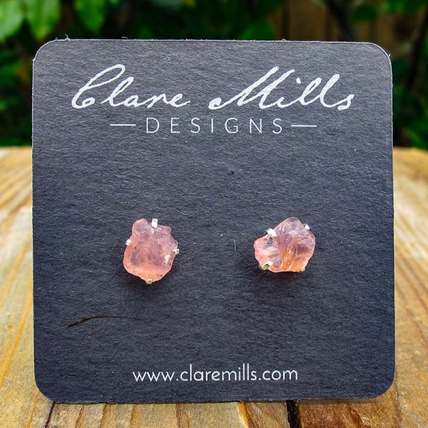 Rose Quartz Stud Earrings