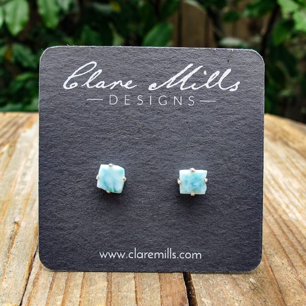 Larimar Stud Earrings