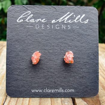 Rhodochrosite Stud Earrings
