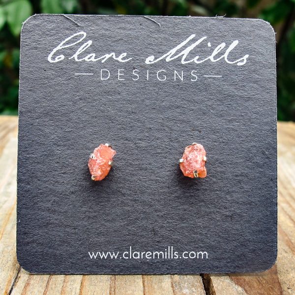 Rhodochrosite Stud Earrings