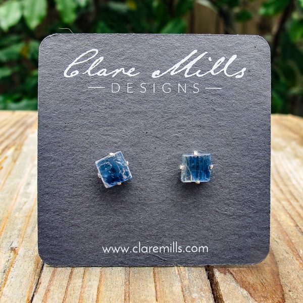Blue Kyanite Stud Earrings