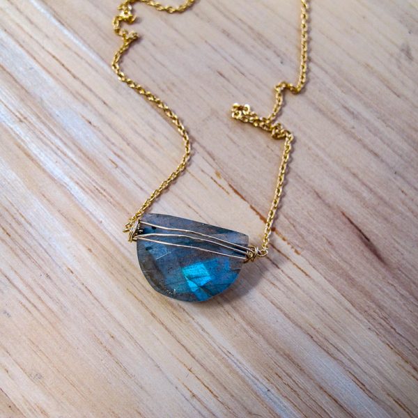 Hand Wire Wrapped Labradorite Necklace