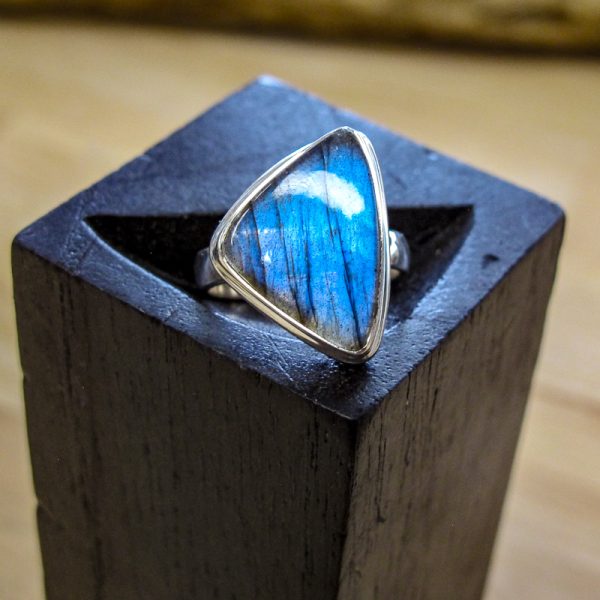 Sterling Silver Bezel Labradorite Ring