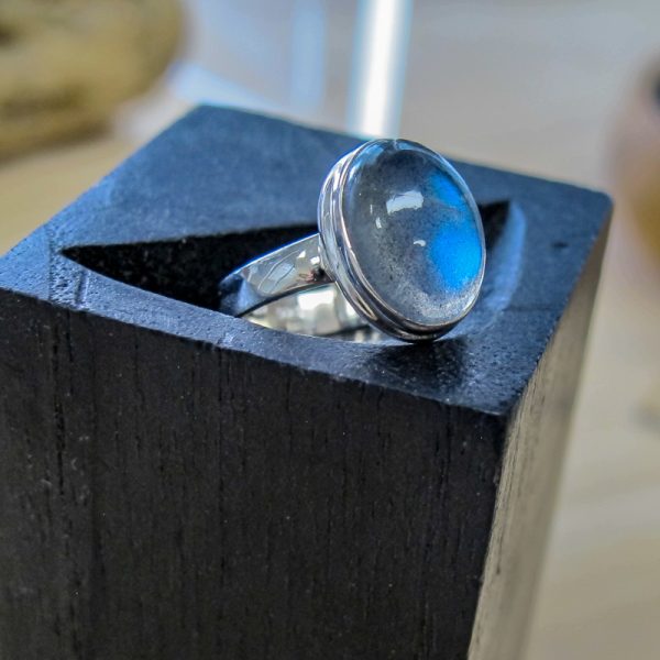 Sterling Silver Bezel Labradorite Ring