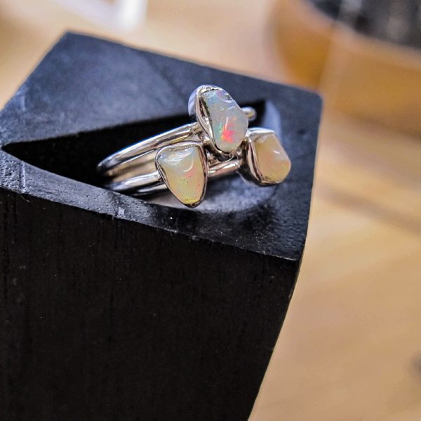 Ethiopian Opal Sterling Silver Stack Ring - Image 2