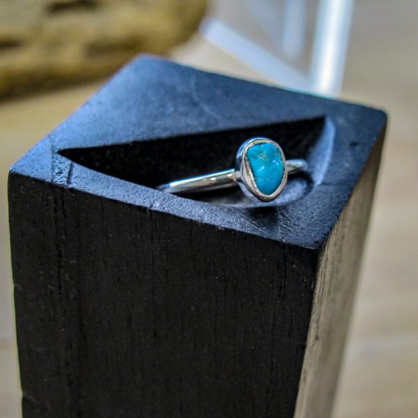 Turquoise Sterling Silver Stack Ring - Image 2