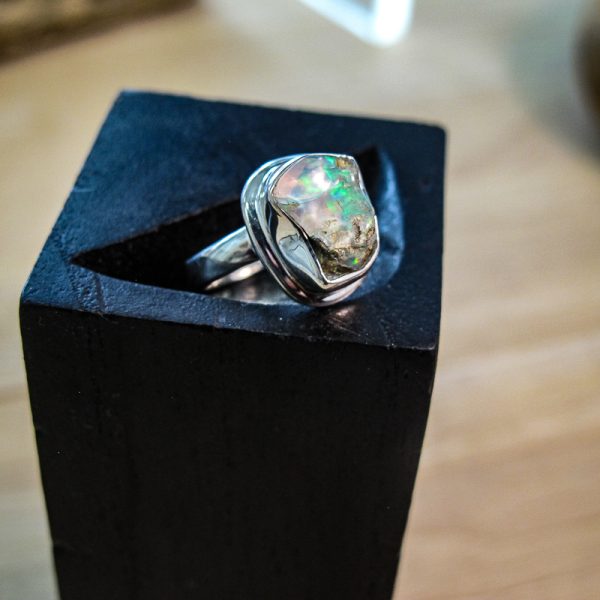 Rough Cut Ethiopian Opal Ring - Image 2