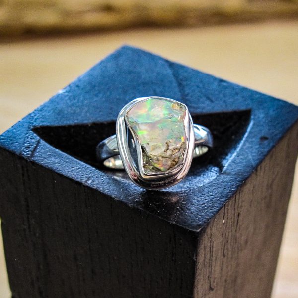 Rough Cut Ethiopian Opal Ring - Image 3