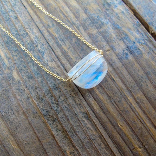 Hand Wire Wrapped Moonstone Necklace