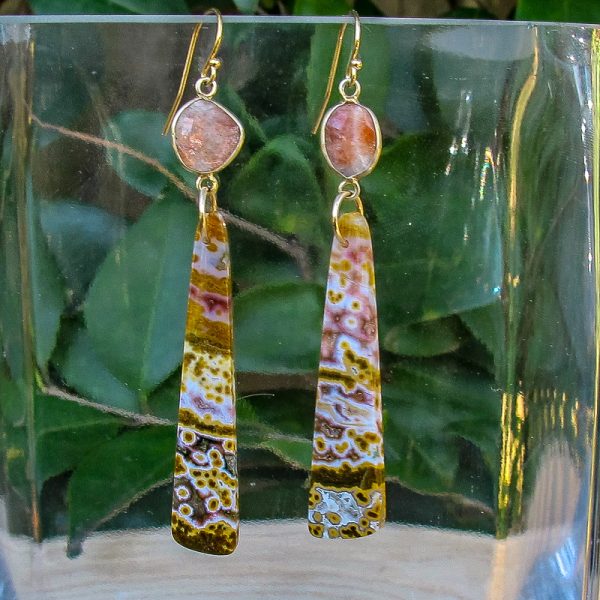 Sunstone & Jasper Earrings